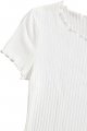 Women's Ribbed Knit Short Sleeve Crew Nekc Basic T Shirt Bodysuit